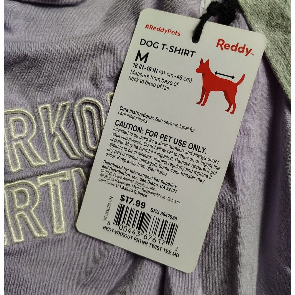 Reddy Dog Medium Lightweight Workout Partner Purple T-Shirt For Pets - Picture 6 of 6